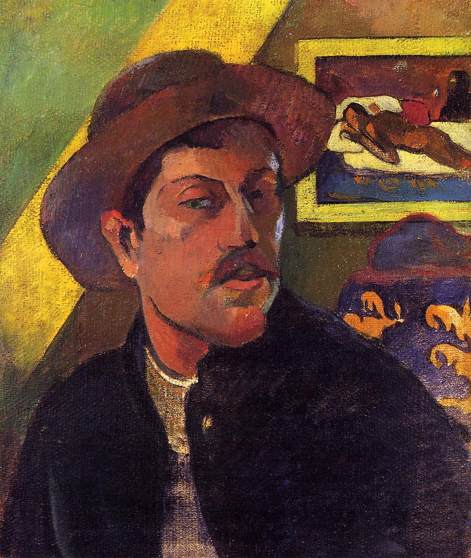 Self Portrait with Hat - Paul Gauguin Painting